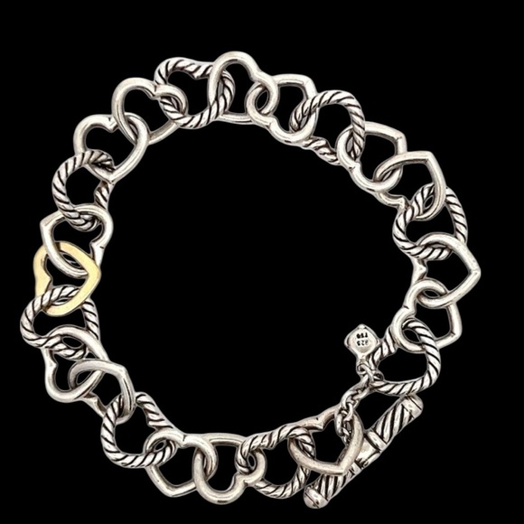 David yurman heart bracelet sterling silver & 18kt gold. 7” gorgeous.Hard 2 find - Picture 15 of 16
